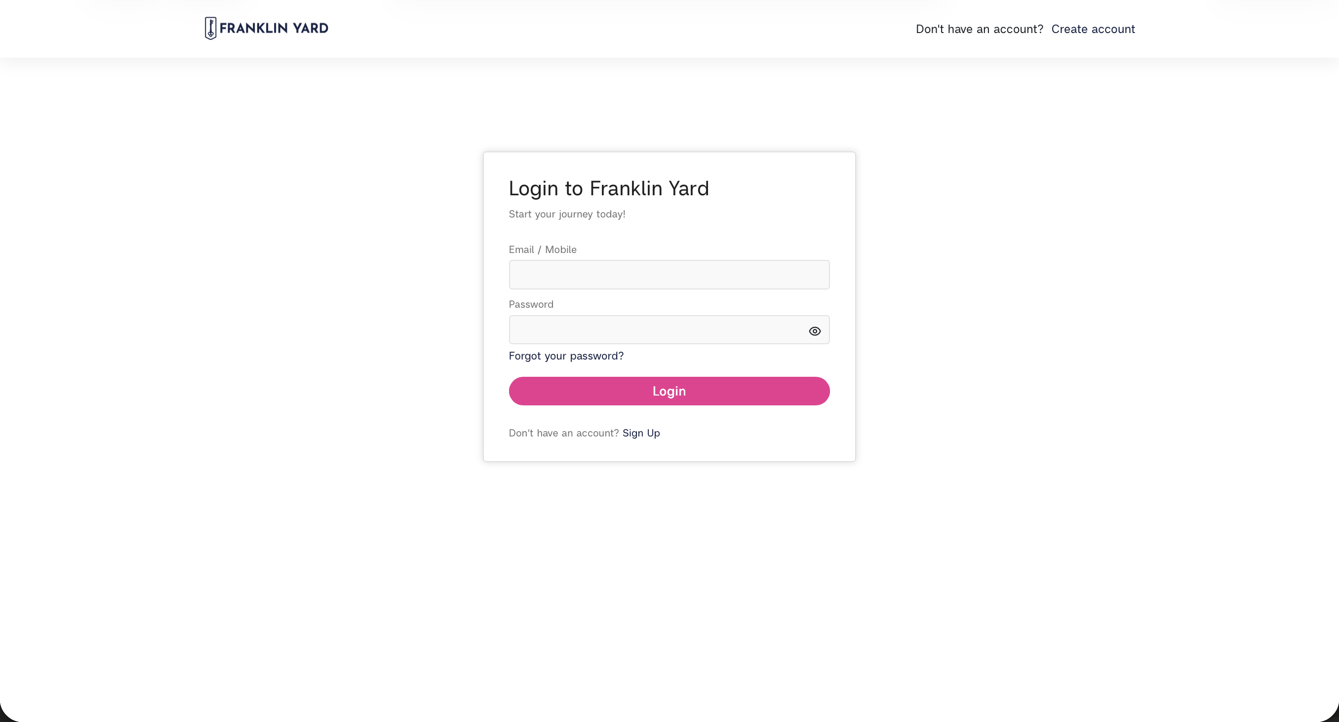 The sign-in page, with email and password fields and a Forgot your password? link.